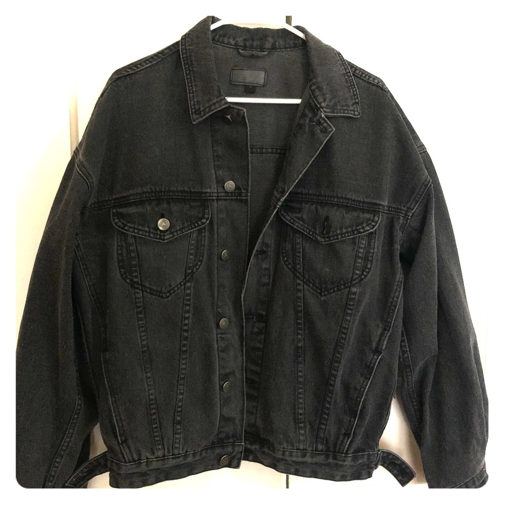 Black oversized denim jacket